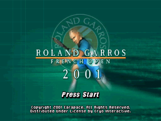 Roland Garros French Open 2001 title screen for Playstation